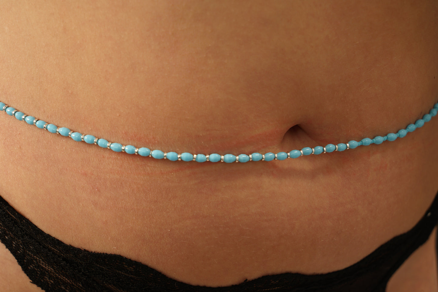 Chaîne de taille turquoise et argent