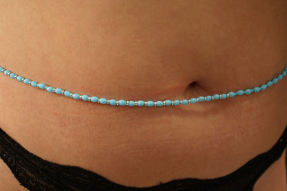 Chaîne de taille turquoise et argent